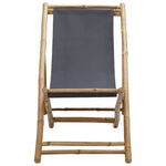 ZNTS Deck Chair Bamboo and Canvas Dark Grey 313018