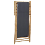 ZNTS Deck Chair Bamboo and Canvas Dark Grey 313018