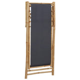 ZNTS Deck Chair Bamboo and Canvas Dark Grey 313018