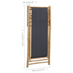ZNTS Deck Chair Bamboo and Canvas Dark Grey 313018