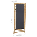 ZNTS Deck Chair Bamboo and Canvas Dark Grey 313018