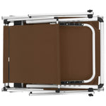 ZNTS Folding Sun Loungers with Roof 2 pcs Aluminium&Textilene Brown 312461
