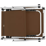 ZNTS Folding Sun Loungers with Roof 2 pcs Aluminium&Textilene Brown 312461