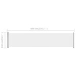 ZNTS Patio Retractable Side Awning 140x600 cm Cream 313370