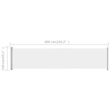 ZNTS Patio Retractable Side Awning 140x600 cm Cream 313370