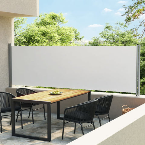 ZNTS Patio Retractable Side Awning 140x600 cm Cream 313370