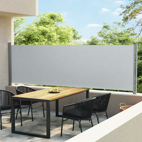 ZNTS Patio Retractable Side Awning 140x600 cm Grey 313373