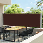ZNTS Patio Retractable Side Awning 140x600 cm Brown 313374