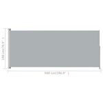 ZNTS Patio Retractable Side Awning 180x500 cm Grey 313407