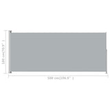 ZNTS Patio Retractable Side Awning 180x500 cm Grey 313407