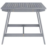 ZNTS Garden Dining Table Grey 88x88x74 cm Solid Acacia Wood 312410