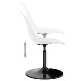 ZNTS Swivel Dining Chairs 2 pcs White PP 324179