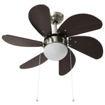 ZNTS Ceiling Fan with Light 76 cm Dark Brown 51488