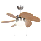 ZNTS Ceiling Fan with Light 76 cm Light Brown 51489