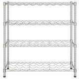 ZNTS 4-Tier Wine Rack for 36 Bottles Chromed Iron 324638