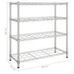 ZNTS 4-Tier Wine Rack for 36 Bottles Chromed Iron 324638