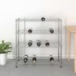 ZNTS 4-Tier Wine Rack for 36 Bottles Chromed Iron 324638