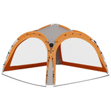 ZNTS Party Tent with LED and 4 Sidewalls 3.6x3.6x2.3 m Grey&Orange 93077