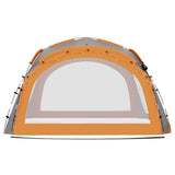 ZNTS Party Tent with LED and 4 Sidewalls 3.6x3.6x2.3 m Grey&Orange 93077