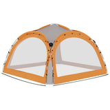 ZNTS Party Tent with LED and 4 Sidewalls 3.6x3.6x2.3 m Grey&Orange 93077