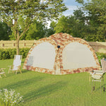 ZNTS Party Tent with LED and 4 Sidewalls 3.6x3.6x2.3 m Camouflage 93078
