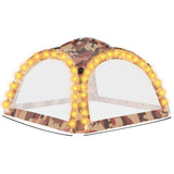 ZNTS Party Tent with LED and 4 Sidewalls 3.6x3.6x2.3 m Camouflage 93078