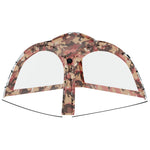 ZNTS Party Tent with LED and 4 Sidewalls 3.6x3.6x2.3 m Camouflage 93078