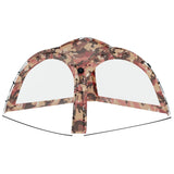 ZNTS Party Tent with LED and 4 Sidewalls 3.6x3.6x2.3 m Camouflage 93078