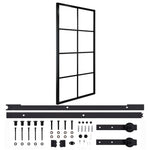 ZNTS Sliding Door Aluminium and ESG Glass with Hardware 102.5x205cm 3056805
