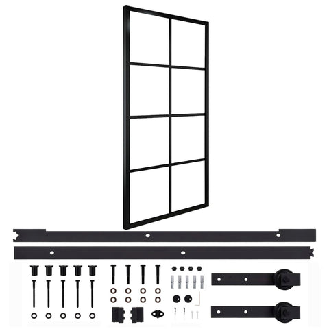 ZNTS Sliding Door Aluminium and ESG Glass with Hardware 102.5x205cm 3056805