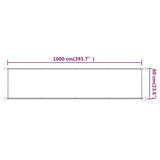 ZNTS Vertical Awning Taupe 60x1000 cm Oxford Fabric 148400