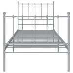 ZNTS Bed Frame Grey Metal 90x200 cm 324948