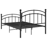 ZNTS Bed Frame without Mattress Black Metal 120x200 cm 324973