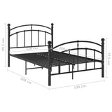 ZNTS Bed Frame without Mattress Black Metal 120x200 cm 324973