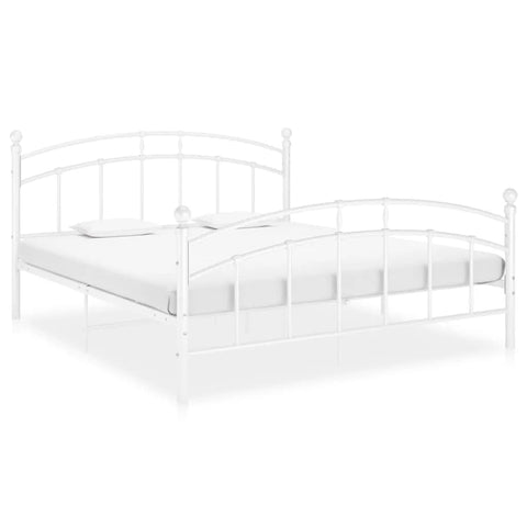 ZNTS Bed Frame without Mattress White Metal 160x200 cm 324980