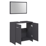 ZNTS 4 Piece Bathroom Furniture Set Grey Engineered Wood 3056882