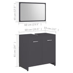 ZNTS 4 Piece Bathroom Furniture Set Grey Engineered Wood 3056882