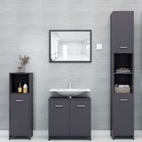 ZNTS 4 Piece Bathroom Furniture Set Grey Engineered Wood 3056882