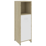 ZNTS 4 Piece Bathroom Furniture Set White and Sonoma Oak Engineered Wood 3056885