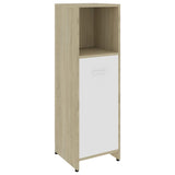 ZNTS 4 Piece Bathroom Furniture Set White and Sonoma Oak Engineered Wood 3056885