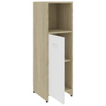 ZNTS 4 Piece Bathroom Furniture Set White and Sonoma Oak Engineered Wood 3056885