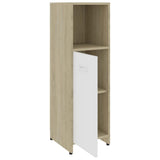 ZNTS 4 Piece Bathroom Furniture Set White and Sonoma Oak Engineered Wood 3056885