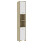 ZNTS 4 Piece Bathroom Furniture Set White and Sonoma Oak Engineered Wood 3056885