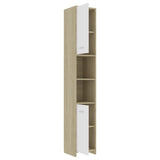 ZNTS 4 Piece Bathroom Furniture Set White and Sonoma Oak Engineered Wood 3056885