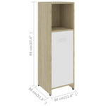 ZNTS 4 Piece Bathroom Furniture Set White and Sonoma Oak Engineered Wood 3056885
