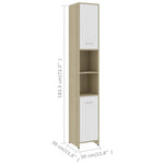 ZNTS 4 Piece Bathroom Furniture Set White and Sonoma Oak Engineered Wood 3056885