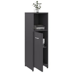 ZNTS 4 Piece Bathroom Furniture Set High Gloss Grey Engineered Wood 3056888