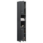 ZNTS 4 Piece Bathroom Furniture Set High Gloss Grey Engineered Wood 3056888