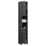 ZNTS 4 Piece Bathroom Furniture Set High Gloss Grey Engineered Wood 3056888