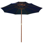ZNTS Double Decker Parasol with Wooden Pole Blue 270 cm 313767